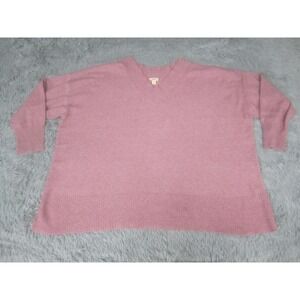 A.n.a Sweater Womens 4X Pink V Neck Pullover Soft Knit Long Sleeve Plus Top